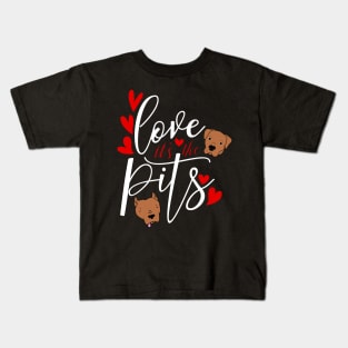 Pit Bull Love Valentine Day Shirt Pit Bull Mom Pit Bull Tee Kids T-Shirt